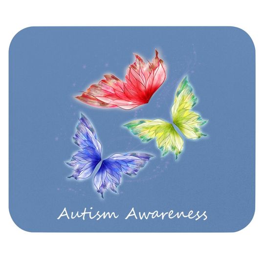 Autism Awareness Butterflies Without Puzzle Pieces Colorful Mouse Pad