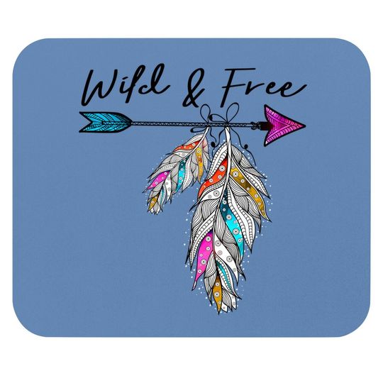 Wild And Free Bohemian Native Arrow Feathers Boho Mouse Pad