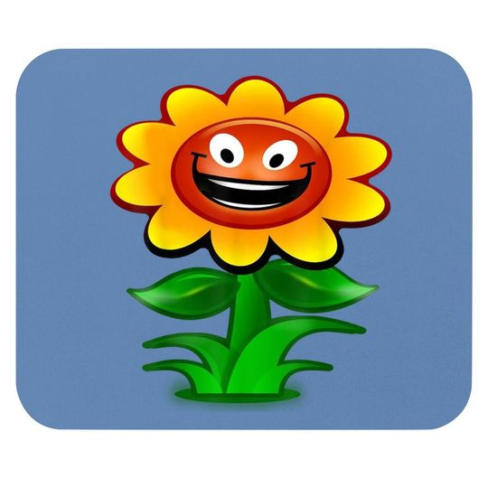 Happy Sunflower Cartoon Mouse Pad