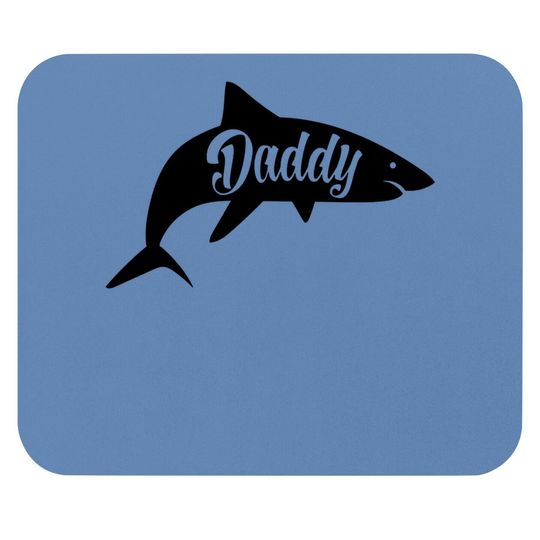 Daddy Shark Mouse Pad Cute Funny Family Cool Best Dad Vacation Mouse Pad For Guys