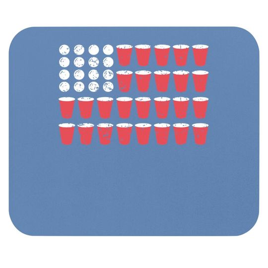 American Flag Beer Pong Mouse Pad Funny Fourth Of July Drinking Mouse Pad For Guys