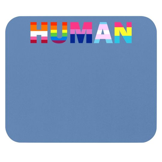 Human Rainbow Flag Lgbt Gay Pride Month Transgender Ally O Neck Mouse Pad