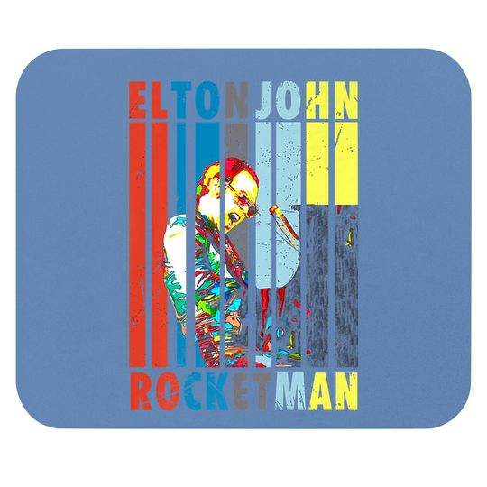 Vintage Elton Art John Country Musician Play Piano Rocketman Premium Mouse Pad