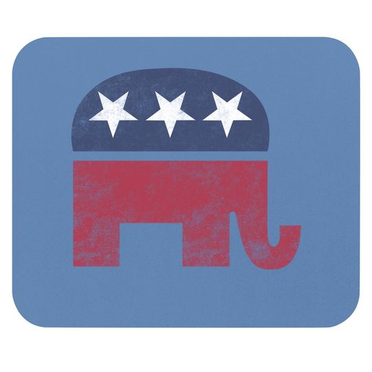 Tee Luv Republican Elephant Mouse Pad - Soft Touch Grey Gop Elephant Mouse Pad