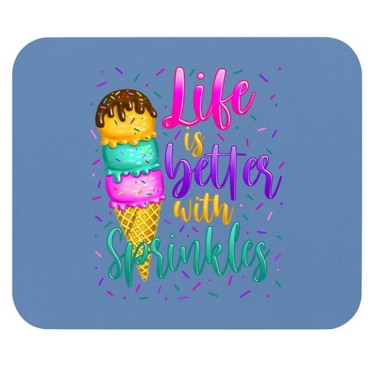Cute Sweet Ice Cream Lover Sprinkle Life Love Mouse Pad