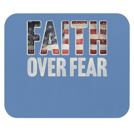 Faith Over Fear Christian Flag Patriotic Religious Gift Mouse Pad
