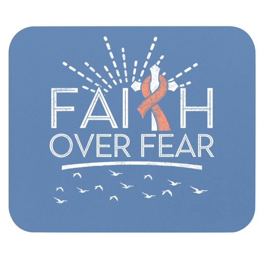 Faith Over Fear Peach Ribbon Uterine Cancer Mouse Pad