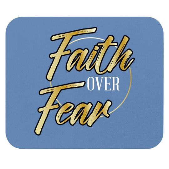 Faith Over Fear Gold - Inspirational Christian Scripture Mouse Pad