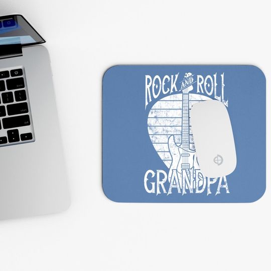 Rock N Roll Grandpa Vintage Guitar Player Gift Mouse Pad