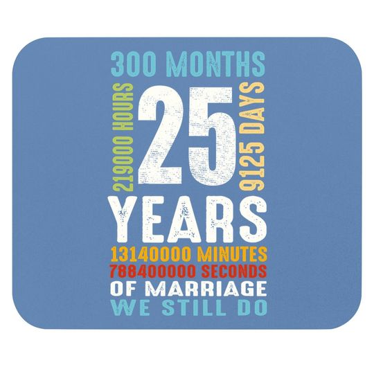25 Years Wedding Anniversary Costume Couple Matching Mouse Pad
