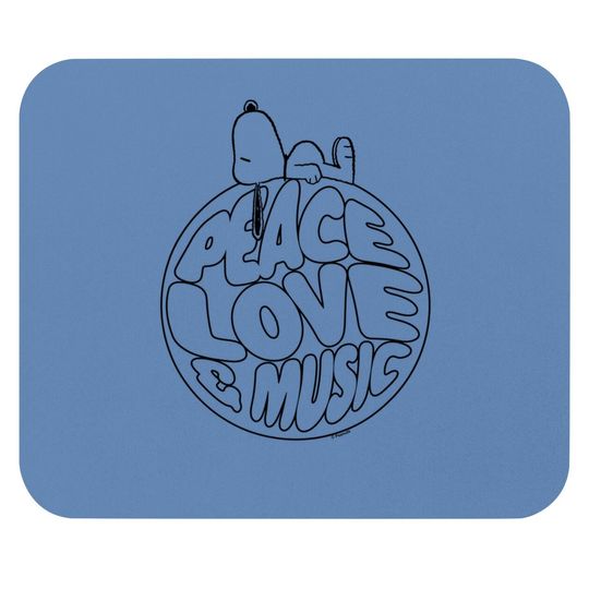 Peanuts Woodstock 50th Anniversary Peace Love And Music Mouse Pad