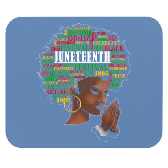 Juneteenth Melanin Black Natural Hair Afro Word Art Mouse Pad