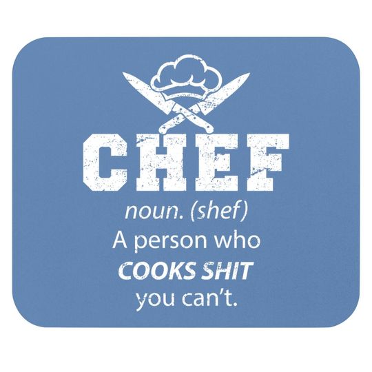 Funny Chef Mouse Pad Gift For Cook Mouse Pad Foodie Mouse Pad Cooking Mouse Pad