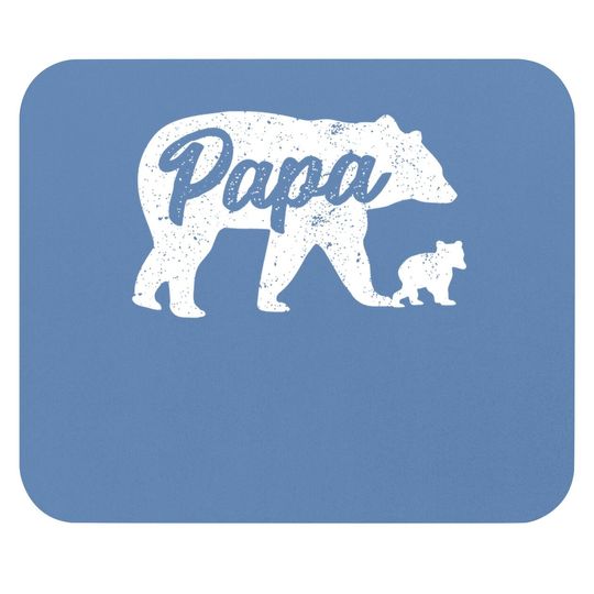 Vintage Papa Father Bear With 1 Cub Father's Day Mouse Pad