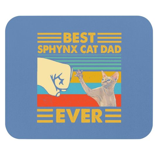 Best Sphynx Cat Dad Ever Retro Vintage Sunset Mouse Pad