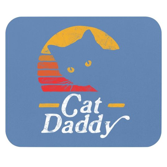 Cat Daddy Vintage Eighties Style Cat Retro Distressed Mouse Pad