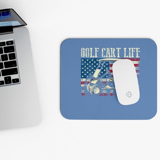 Cool Golf Cart Vintage Us Flag Funny Golfing Gift Mouse Pad