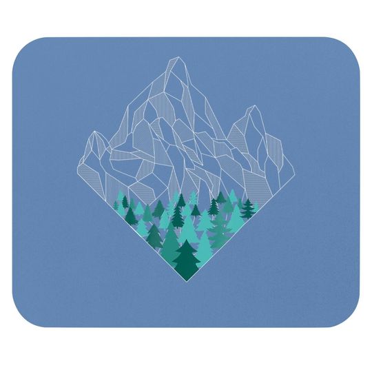 Minimal Mountains Geometry Outdoor Hiking Nature Mouse Pad