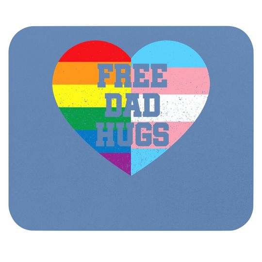Free Dad Hugs Pride Lgbt Rainbow Flag Family Mouse Pad