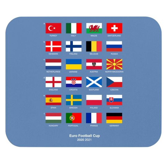 Euro 2021 Mouse Pad Teams Flags Football Cup