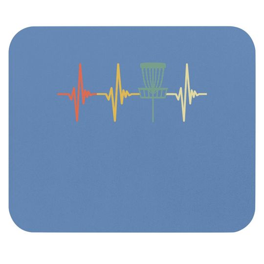 Vintage Disc Golf Retro Heartbeat Gift Disc Golf Mouse Pad
