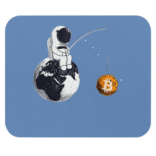 Bitcoin Funny An Astronaut Fishing For A Bitcoin Moon Gift Mouse Pad