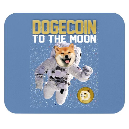Dogecoin To The Moon - Cryptocurrency Funny Dog Astronaut Mouse Pad
