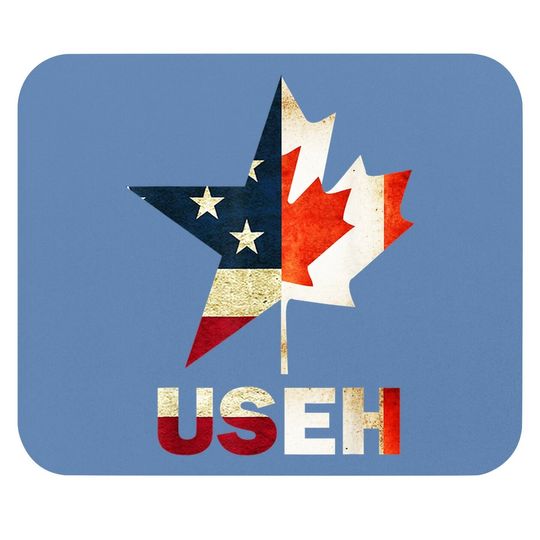 Useh Leaf Canadian American Flag Mouse Pad Canada Usa Flag Gift Mouse Pad