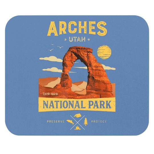Arches National Park Mouse Pad Delicate Arch Vintage Utah Gift