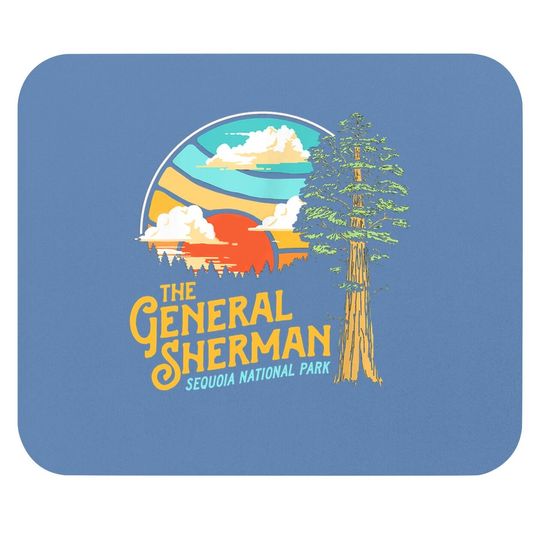 Vintage General Sherman Sequoia National Park Retro Graphic Mouse Pad