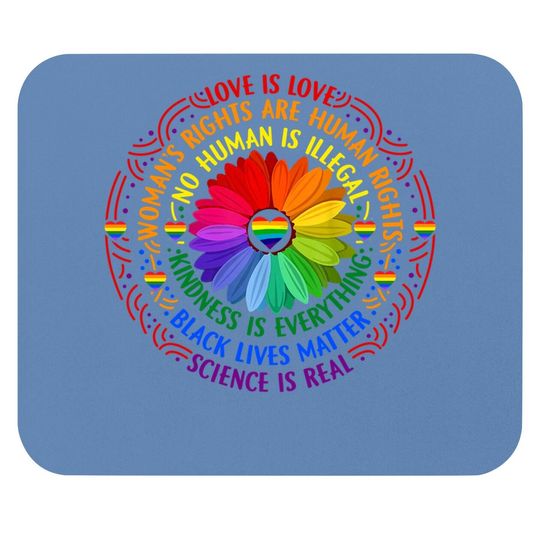 Rainbow Black Lives Matter Science Lgbt Pride Flower Mouse Pad
