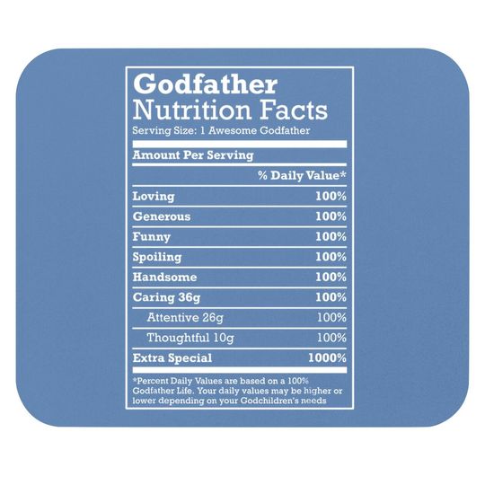 Godfather Nutritional Facts Funny Family Gift From Godchild Mouse Pad