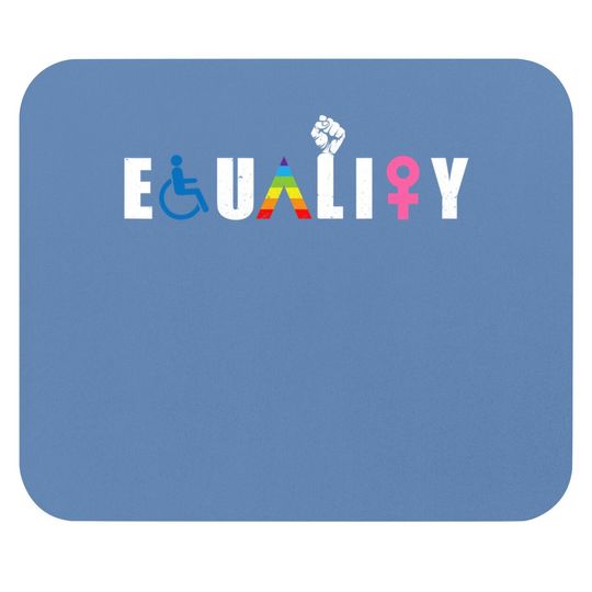 Equality Lgbt-q Gay Pride Flag Proud Ally Rainbow Fist Mouse Pad
