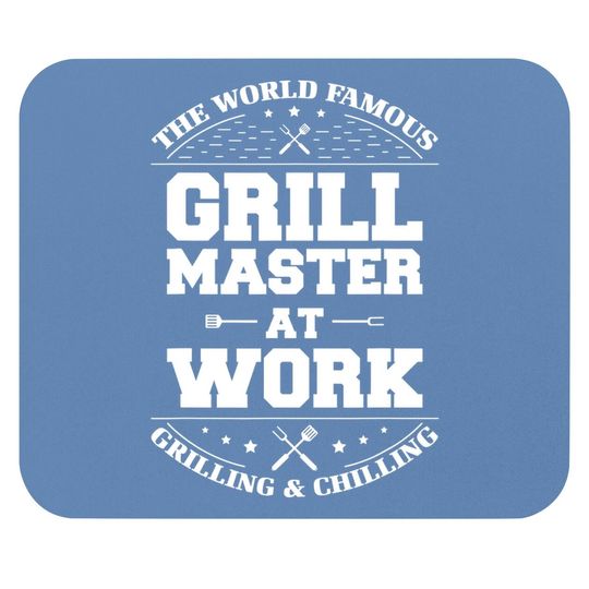 Grill Master At Work Grilling And Chilling Bbq Chef Barbecue Mouse Pad