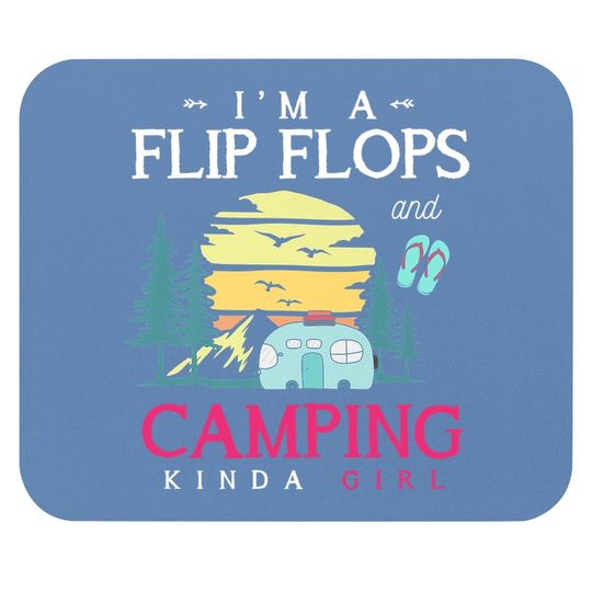 Funny Camper Girls Camp Flip Flops Retro Camping Mouse Pad
