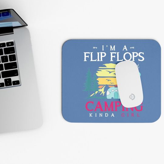 Funny Camper Girls Camp Flip Flops Retro Camping Mouse Pad