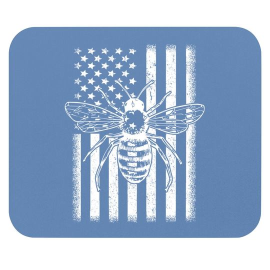 American Flag Honey Bee Honeycomb Beekeeper Beekeeping Mouse Pad