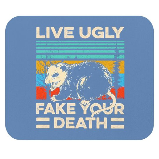 Live Ugly Fake Your Death Retro Vintage Opossum Premium Mouse Pad