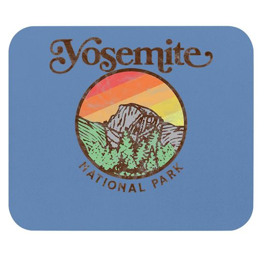 Yosemite National Park Vintage Style Retro 80s Graphic Premium Mouse Pad