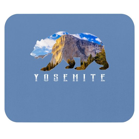 California Bear With Yosemite National Park Image Souvenir Mouse Pad