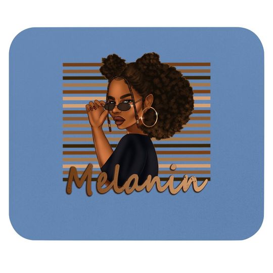 Melanin Afro Natural Hair Queen Black Girl Mouse Pad