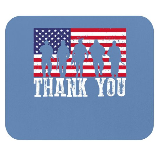 Veterans Day American Flag Thank You Mouse Pad