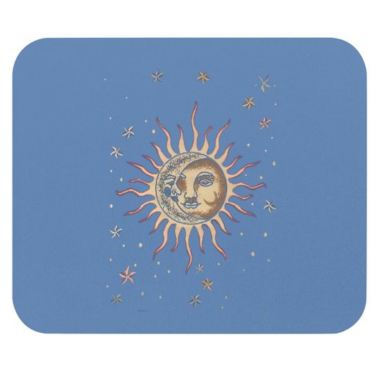 Vintage Sun And Moon Graphic Mouse Pad