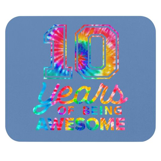 10th Birthday Tie Dye 10 Years Old Awesome Mouse Pad