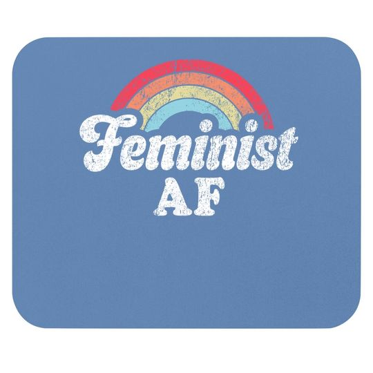 Feminist Af Retro Vintage 60s 70s Style Feminism Mouse Pad