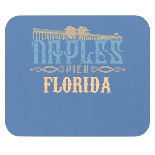 Distressed Graphic Naples Pier Florida Mouse Pad
