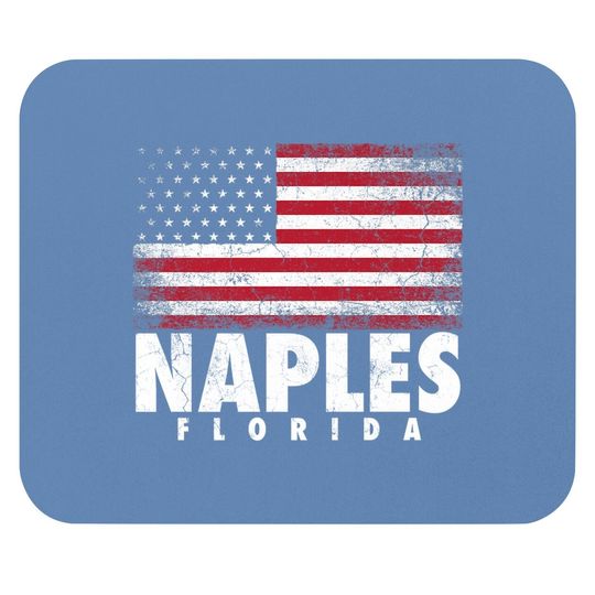 Naples Florida American Flag Mouse Pad