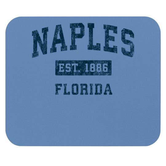 Naples Florida Fl Vintage Sports Design Navy Print Mouse Pad