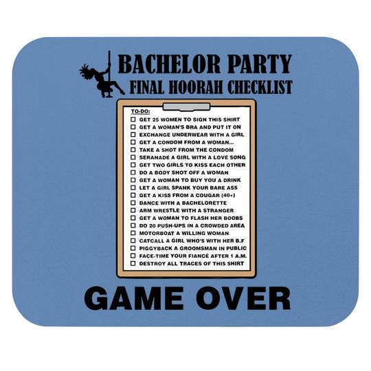 Bachelor Party Checklist Funny Challenge Mouse Pad