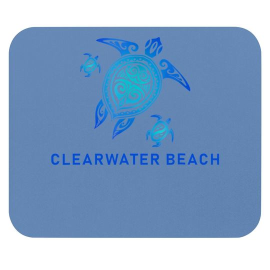 Clearwater Beach Florida Sea Blue Tribal Turtle Mouse Pad